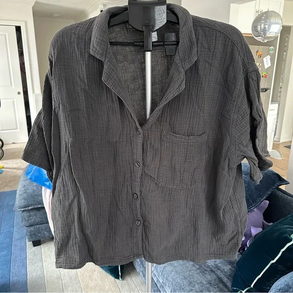 Stars Above Cotton Gauze Lounge/Sleep Shorts in Grey - Picture 2 of 5